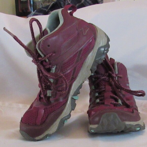 Merrell Moab Mid MK162029 Waterproof Hiking Boots Purple Youth Size 1 M - Picture 1 of 12